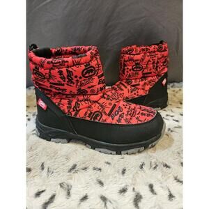 Ecko Boys Winter Boots Pull On Red Size 3 Waterproof Winter Boots Adjustable